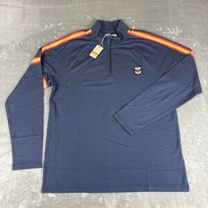 Marine Layer Archive Performance 1/4 Zip Mens M/L Marge Navy Blue $108 New NWT